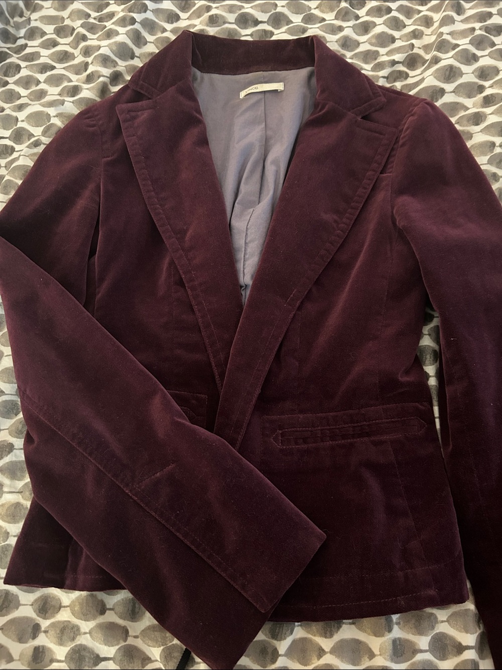 Vince Velvet Blazer in Deep Plum Wine